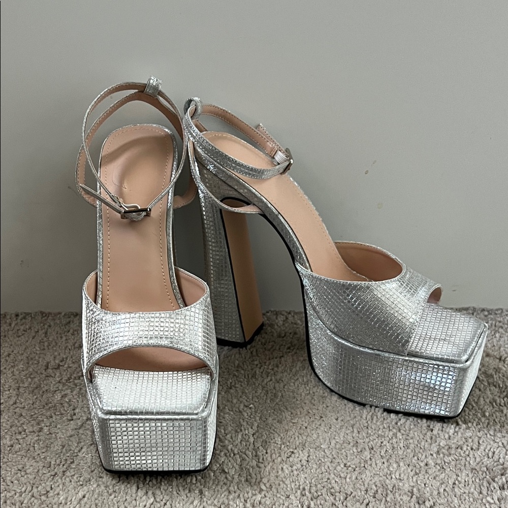 Silver Platform Sandals